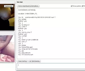 Chatroulette: porno casero xxx corrida en sus tetas grandes